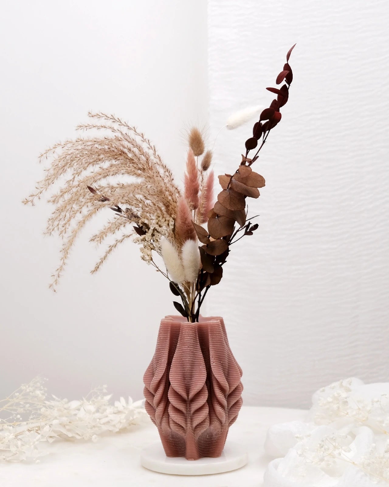 Mythos | Vasi Scultorei in Cera con Fiori Secchi e Stabilizzati