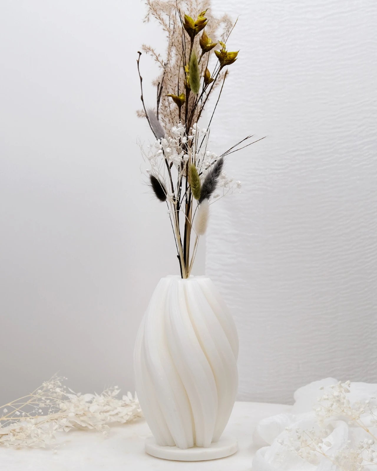 Mythos | Vasi Scultorei in Cera con Fiori Secchi e Stabilizzati