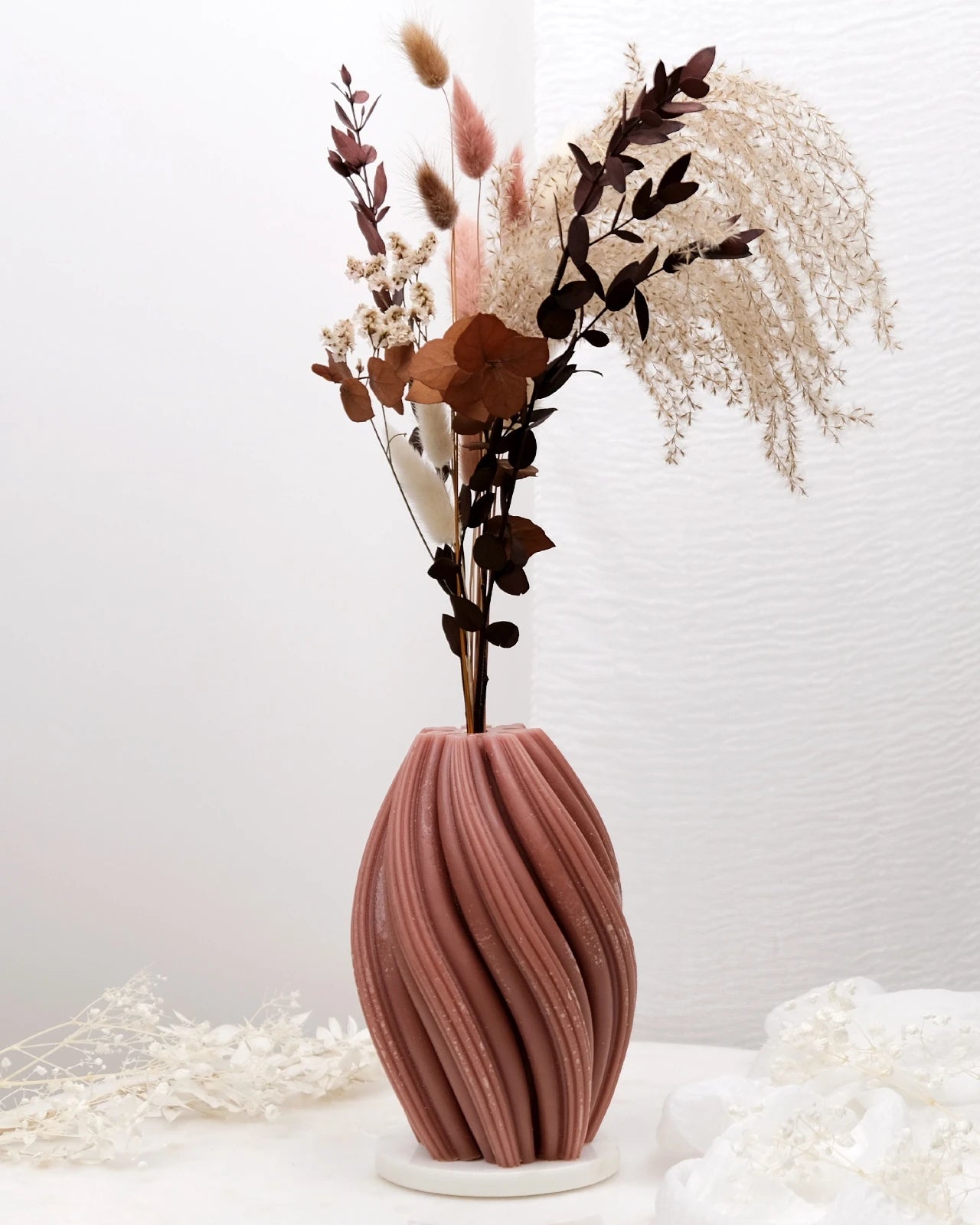 Mythos | Vasi Scultorei in Cera con Fiori Secchi e Stabilizzati