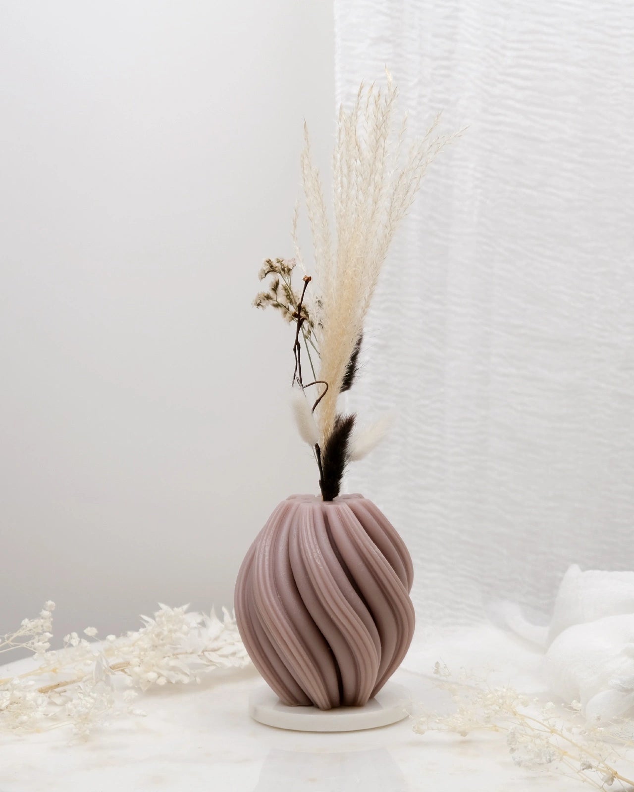 Mythos | Vasi Scultorei in Cera con Fiori Secchi e Stabilizzati