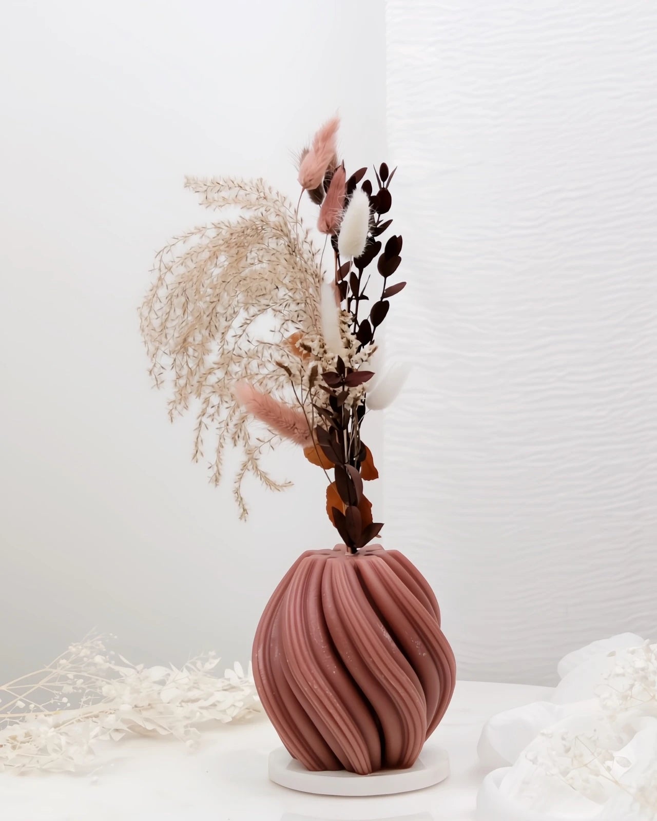 Mythos | Vasi Scultorei in Cera con Fiori Secchi e Stabilizzati