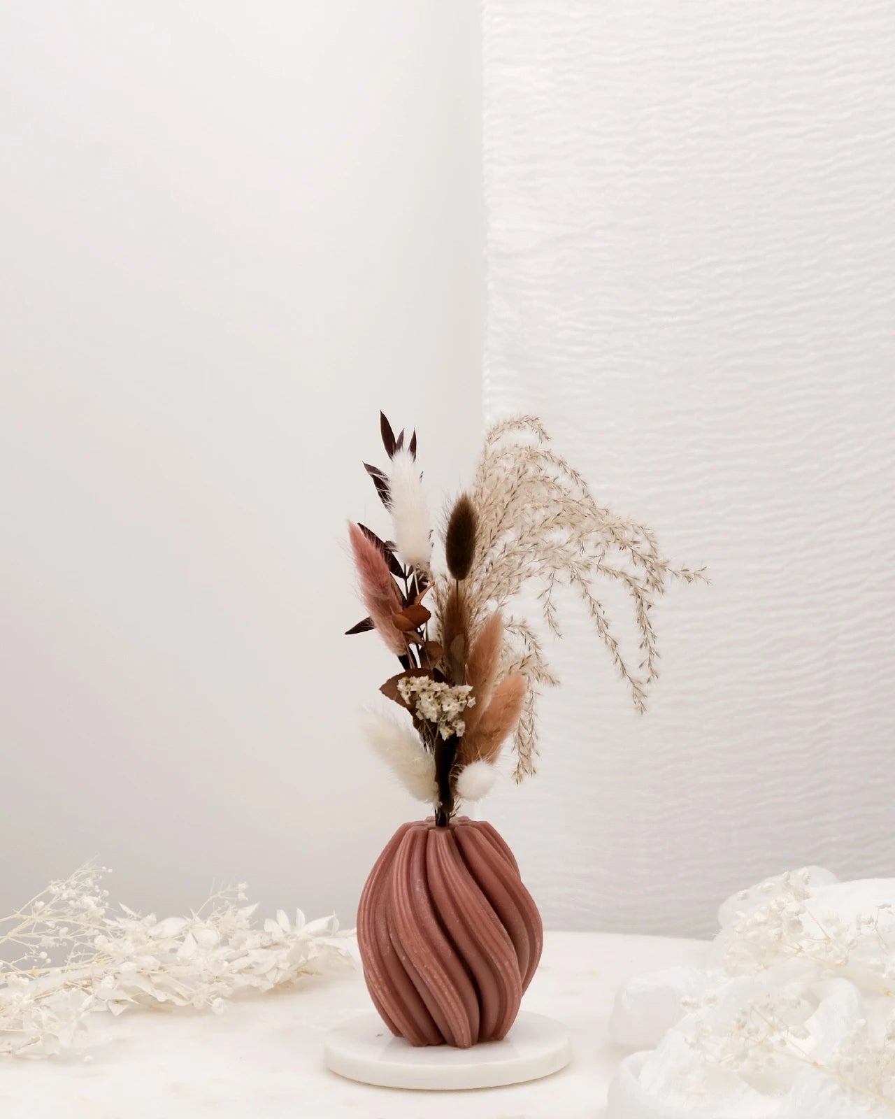 Mythos | Vasi Scultorei in Cera con Fiori Secchi e Stabilizzati