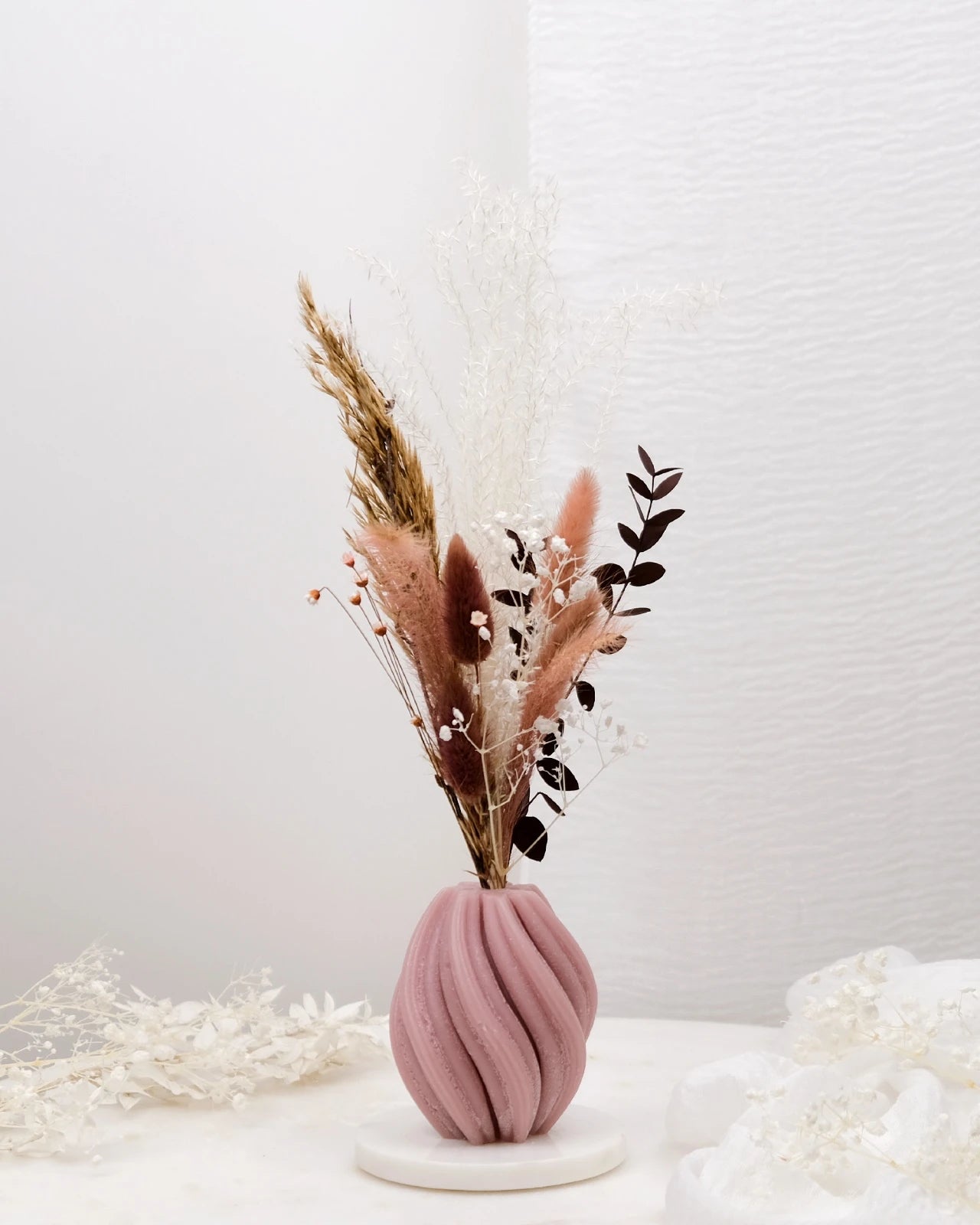 Mythos | Vasi Scultorei in Cera con Fiori Secchi e Stabilizzati