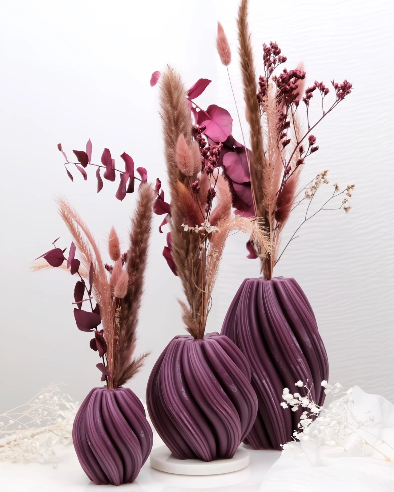 Mythos | Vasi Scultorei in Cera con Fiori Secchi e Stabilizzati