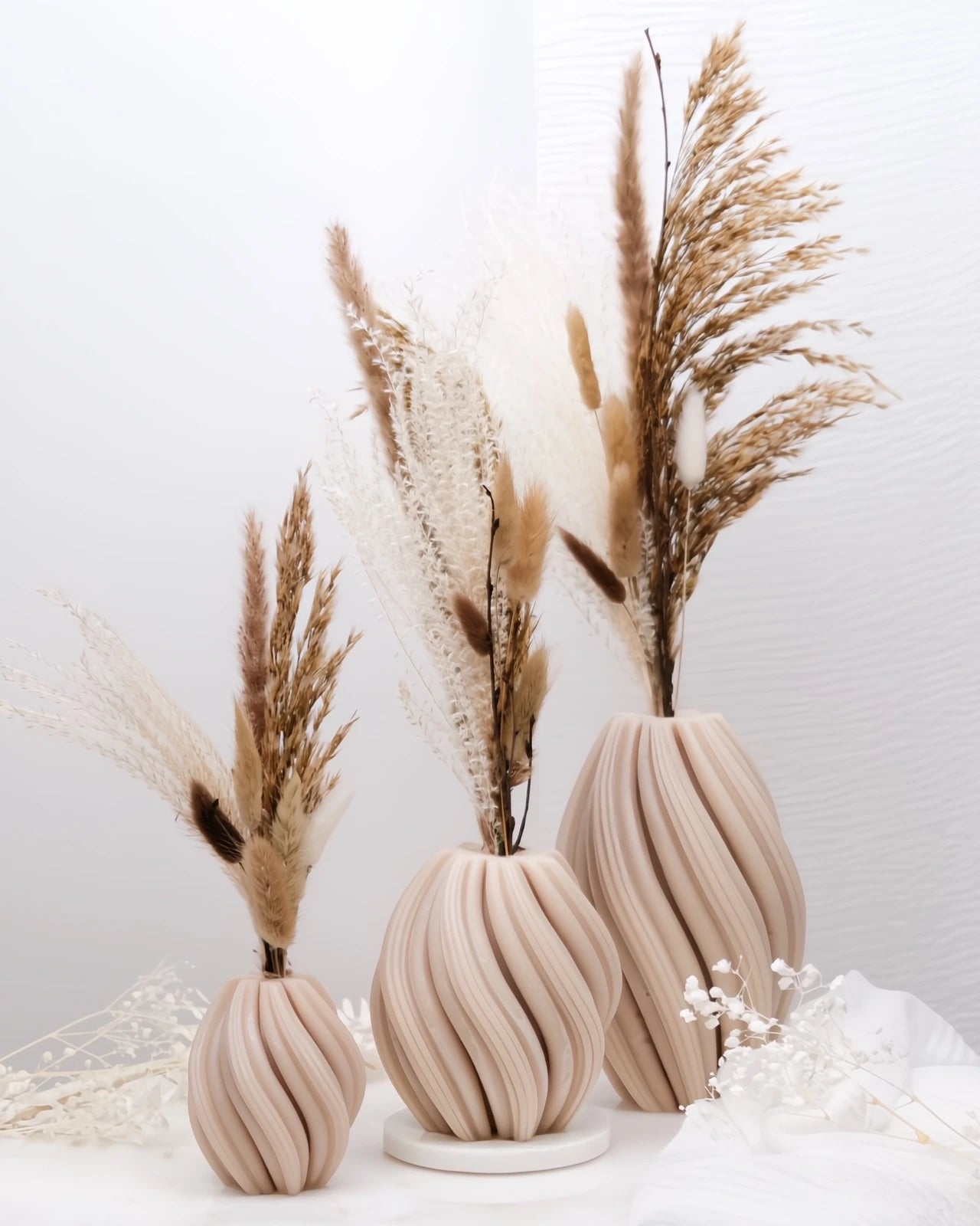 Mythos | Vasi Scultorei in Cera con Fiori Secchi e Stabilizzati