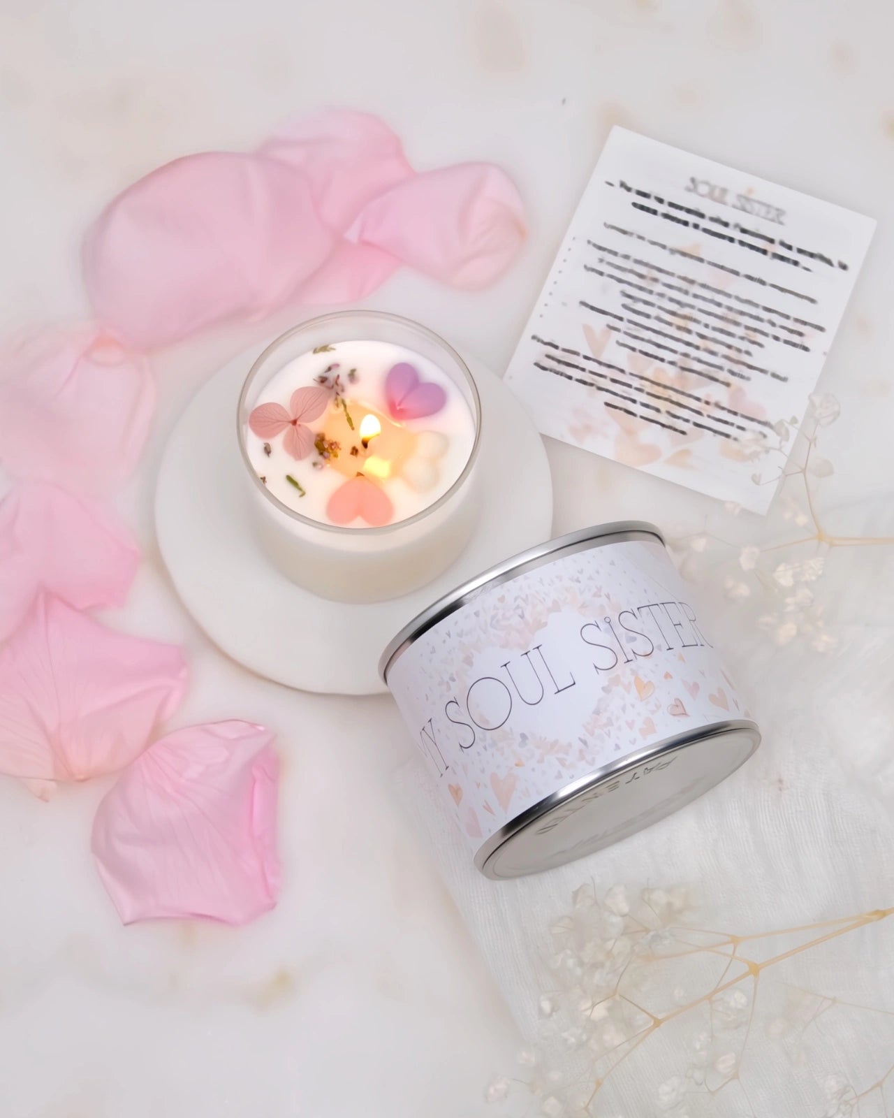 candela profumata cera di soia con dedica  my soul sister
