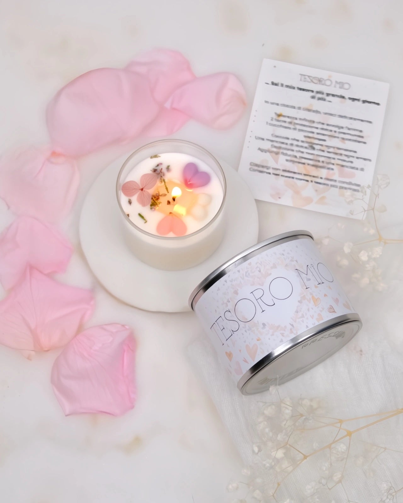 candela profumata cera di soia con dedica  tesoro mio