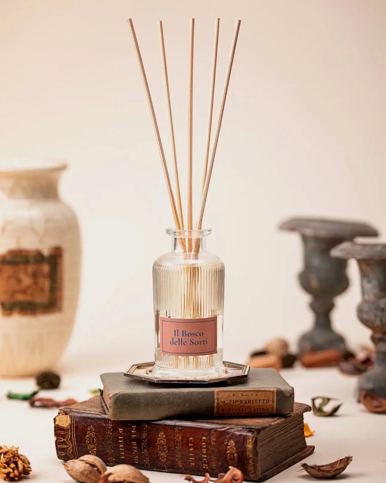 Diffusore a bastoncini per ambiente fragranza legnosa con nocciola tostata sandalo e vetiver per profumare casa | Made in Italy - Io Sono La Luce Roma