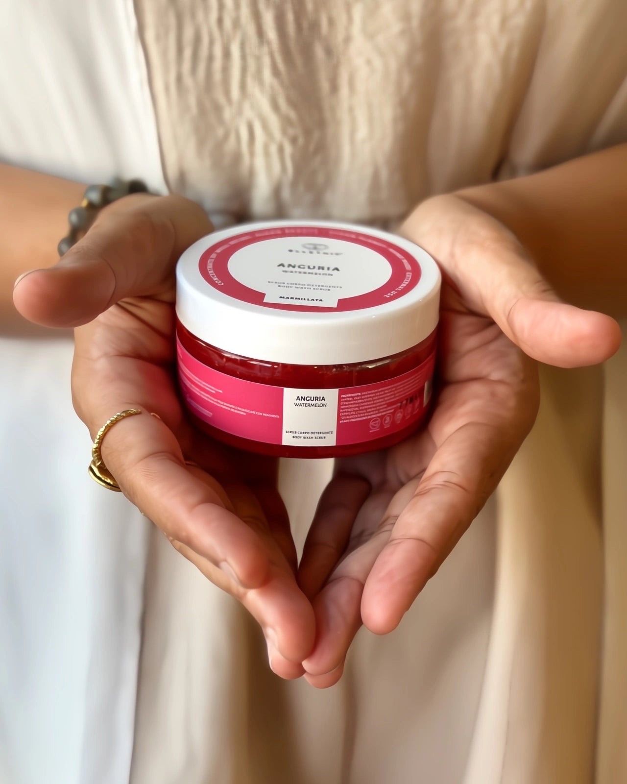 scrub corpo all'anguria con oli naturali 100 gr - io sono la luce - roma