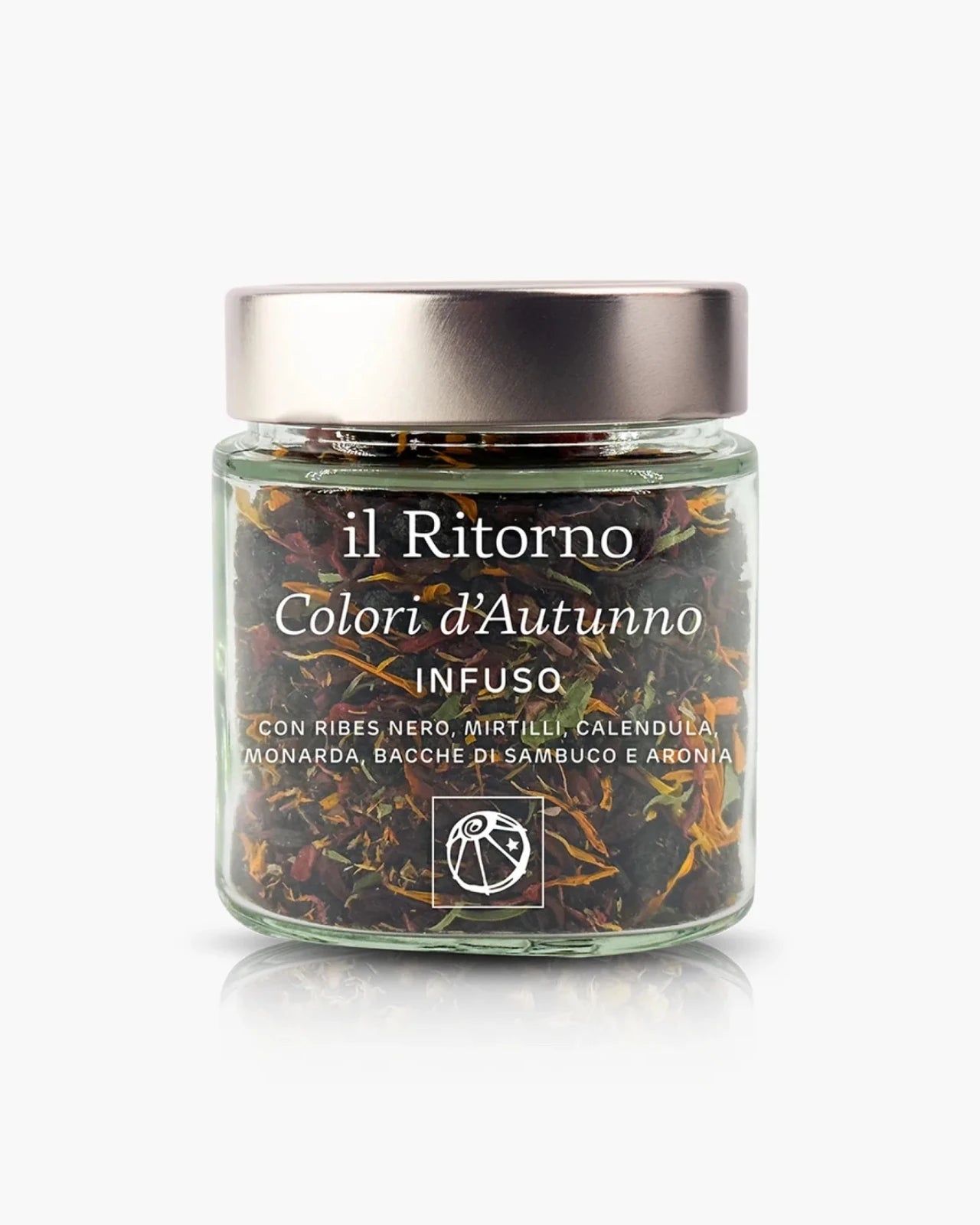 Infuso Biologico Made in Italy Colori d'Autunno con bacche sambuco aronia ribes nero mirtilli calendula monarda - Roma 60 gr