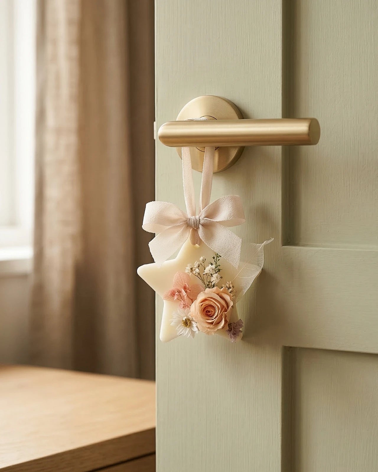 Profumatore naturale Radici - Tavoletta in cera di soia con composizione botanica appesa a maniglia della porta per profumare piccoli ambienti - Io Sono La Luce