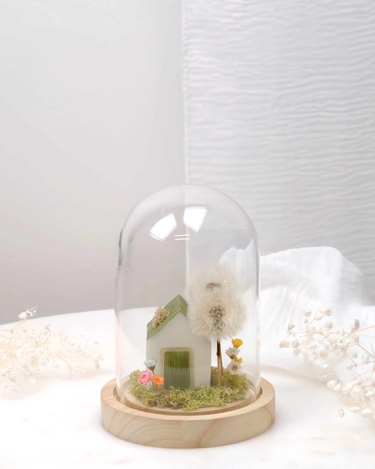 Il Giardino dei Desideri | Soffione Stabilizzato in Vetro con Prato Botanico