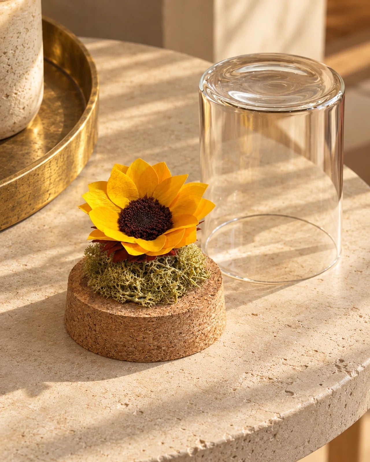 Girasole stabilizzato premium, fiore eterno decorativo no water no light