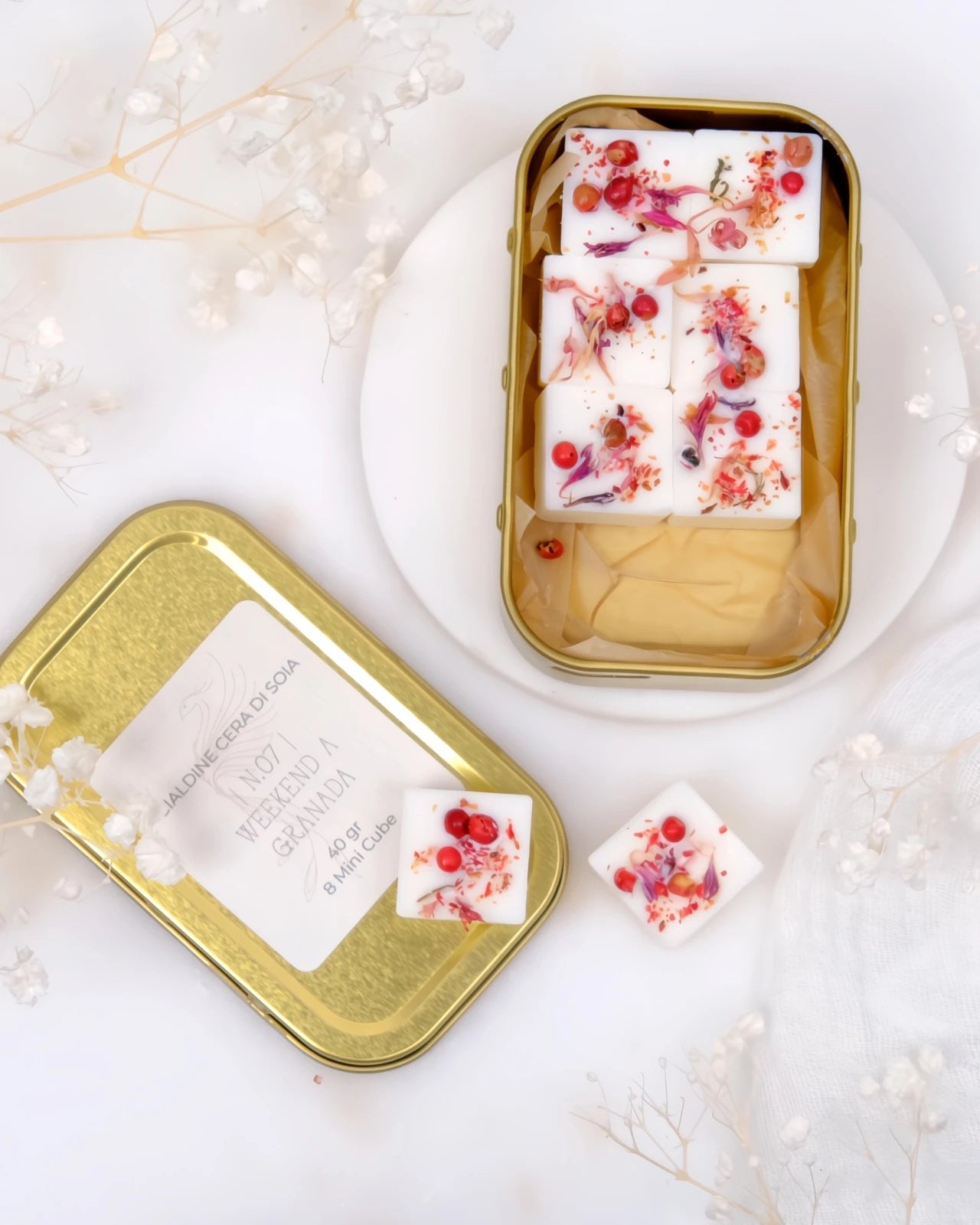 tartine profumate in pura cera di soia al profumo di melograno