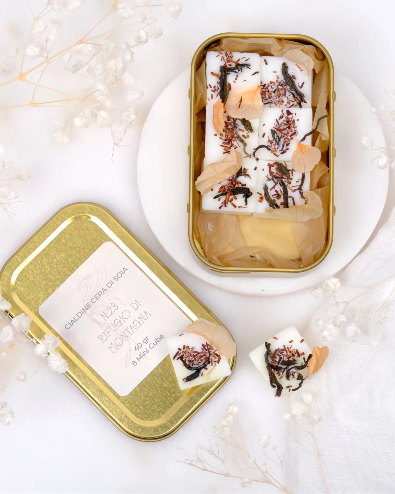 tartine profumate in pura cera di soia al profumo di rifugio di montagna