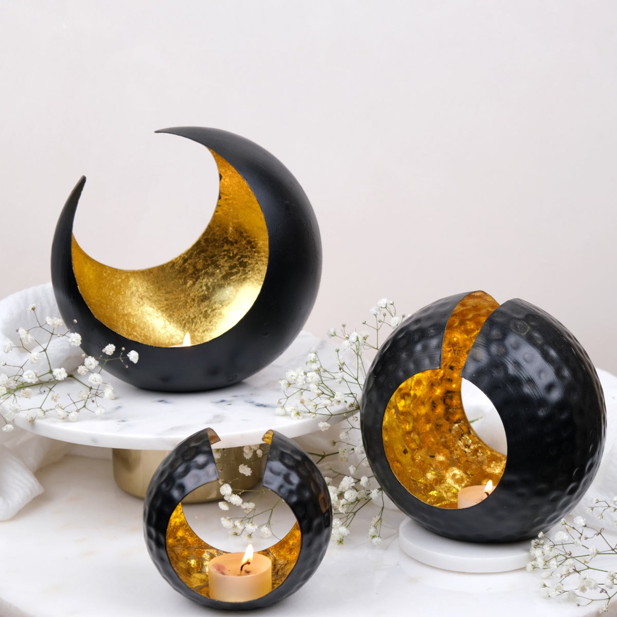 Aureo: Portacandele Oro &amp; Nero