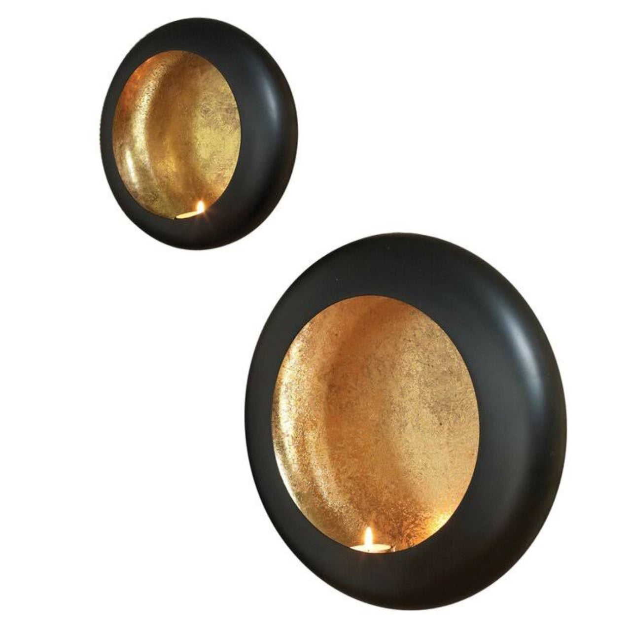 Aureo: Coppia Portacandela da Parete Oro & Nero