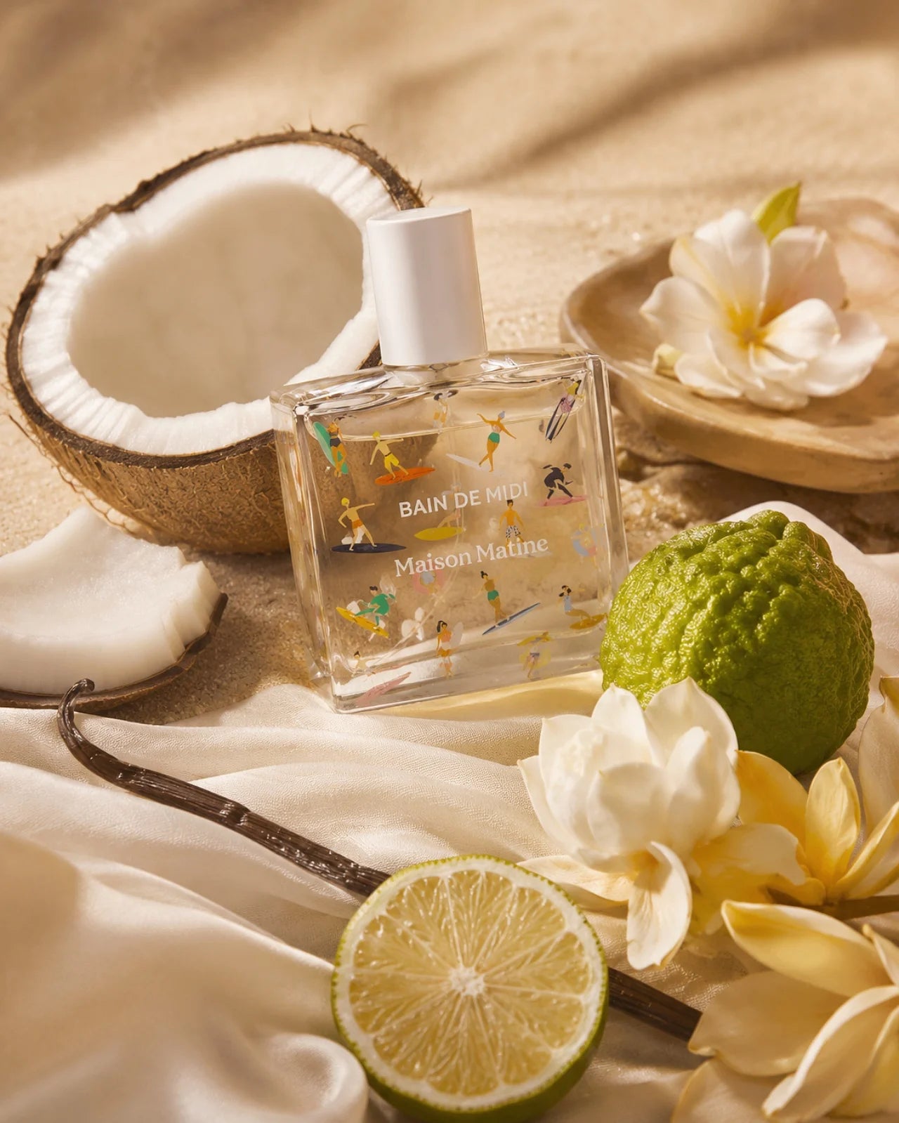 Bain De Midi di Maison Matine - Roma | Eau de Parfum - 50 ml | Profumo al cocco, tiarè, gardenia, ylang-ylang, vaniglia e bergamotto 