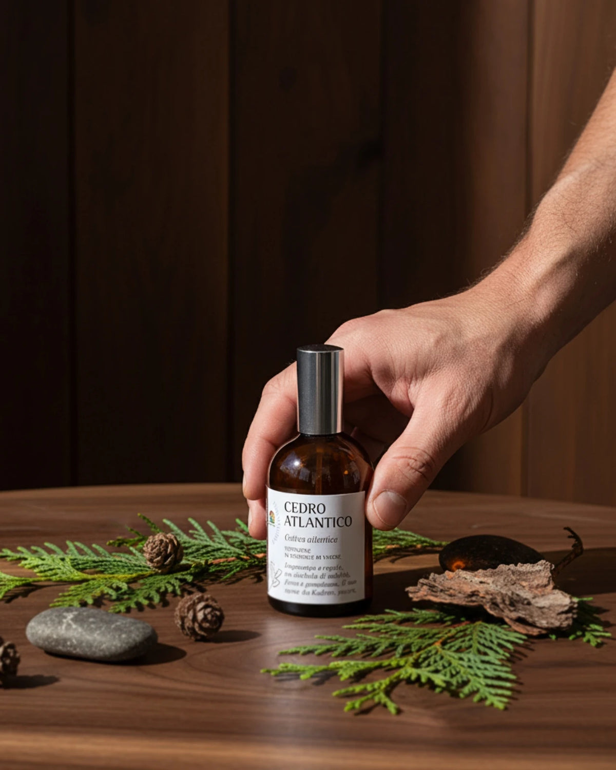 Profumo naturale Cedro Olfattiva legno incorruttibile aromaterapia protezione meditazione Roma