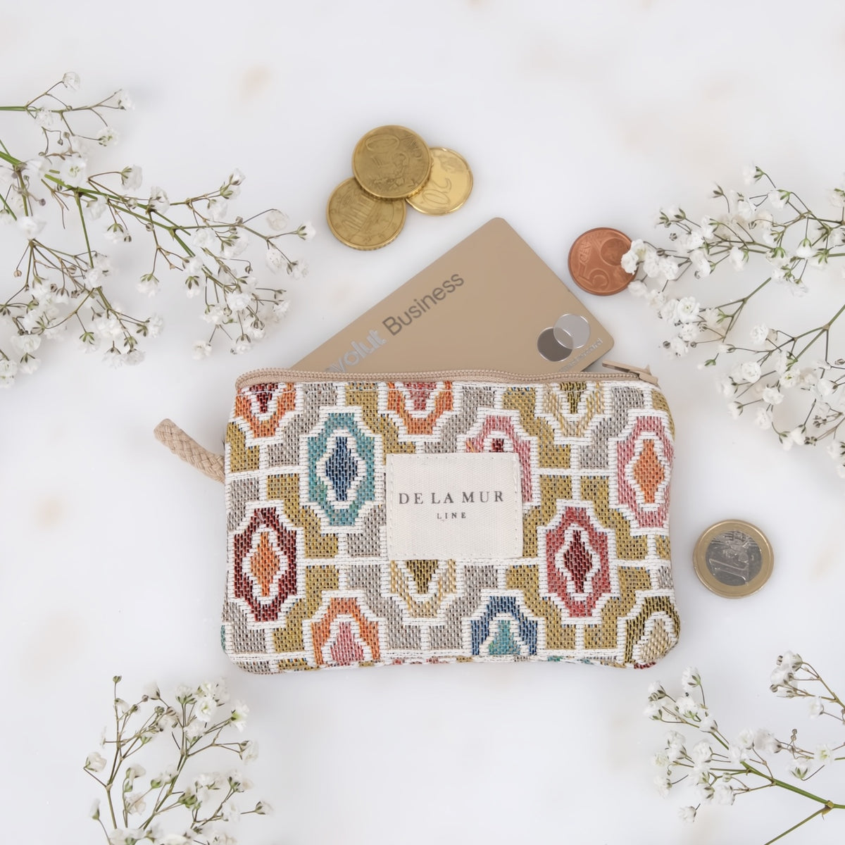 Portamonete Artigianale in Tessuto Stampato