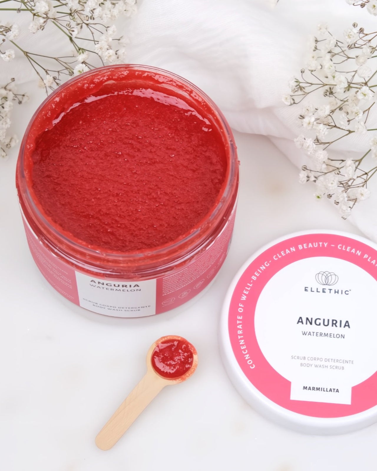 scrub corpo all'anguria con oli naturali 500 gr - io sono la luce - roma