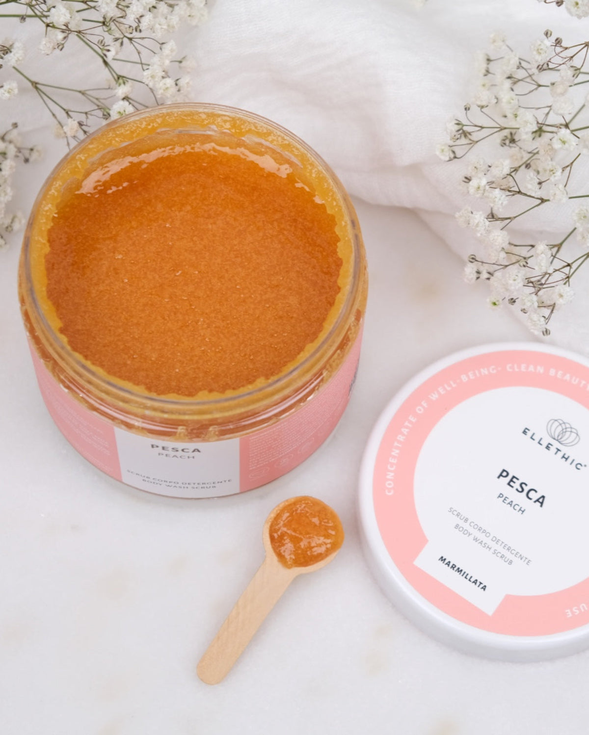 scrub corpo alla pesca con oli naturali - io sono la luce - roma