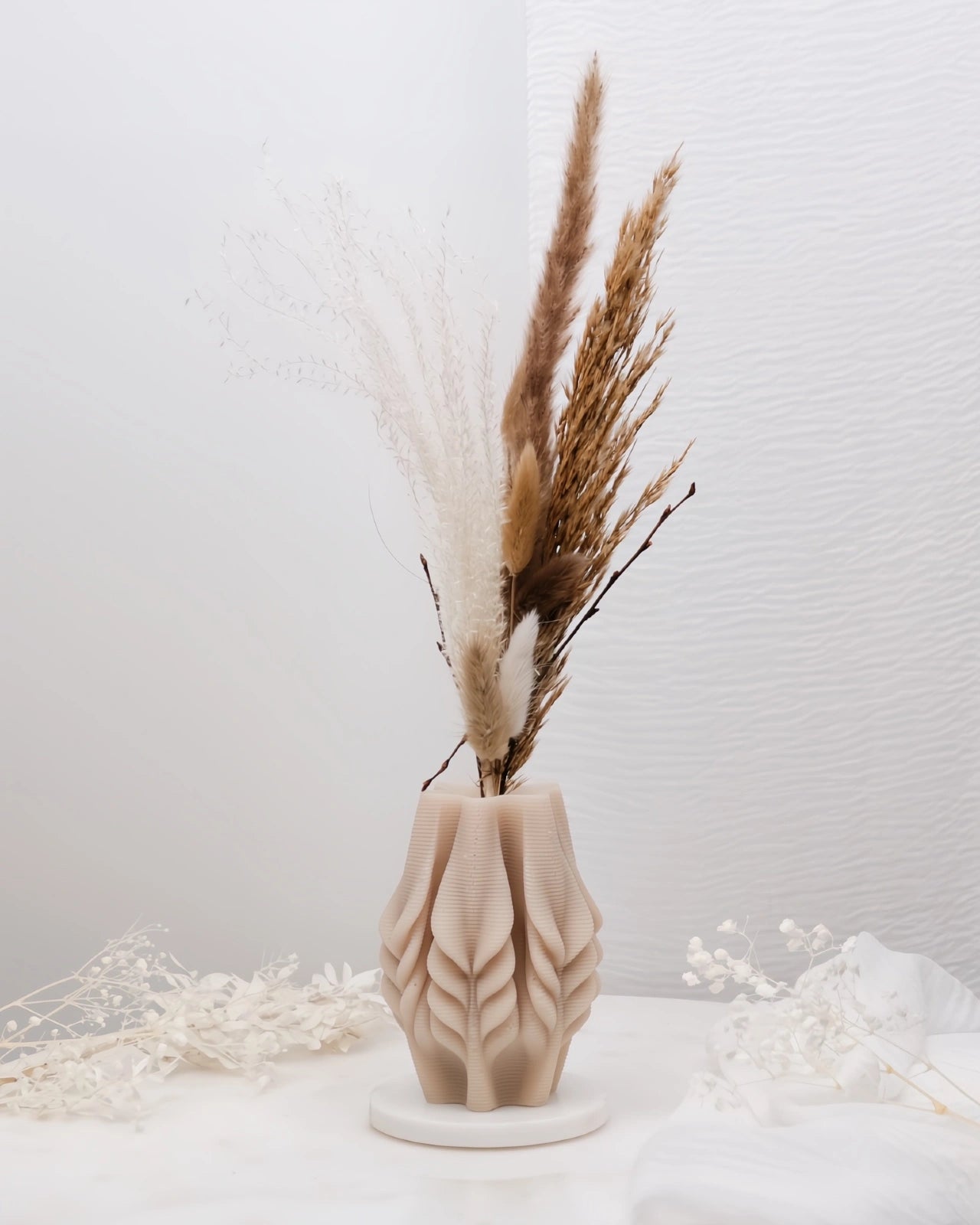 Mythos | Vasi Scultorei in Cera con Fiori Secchi e Stabilizzati