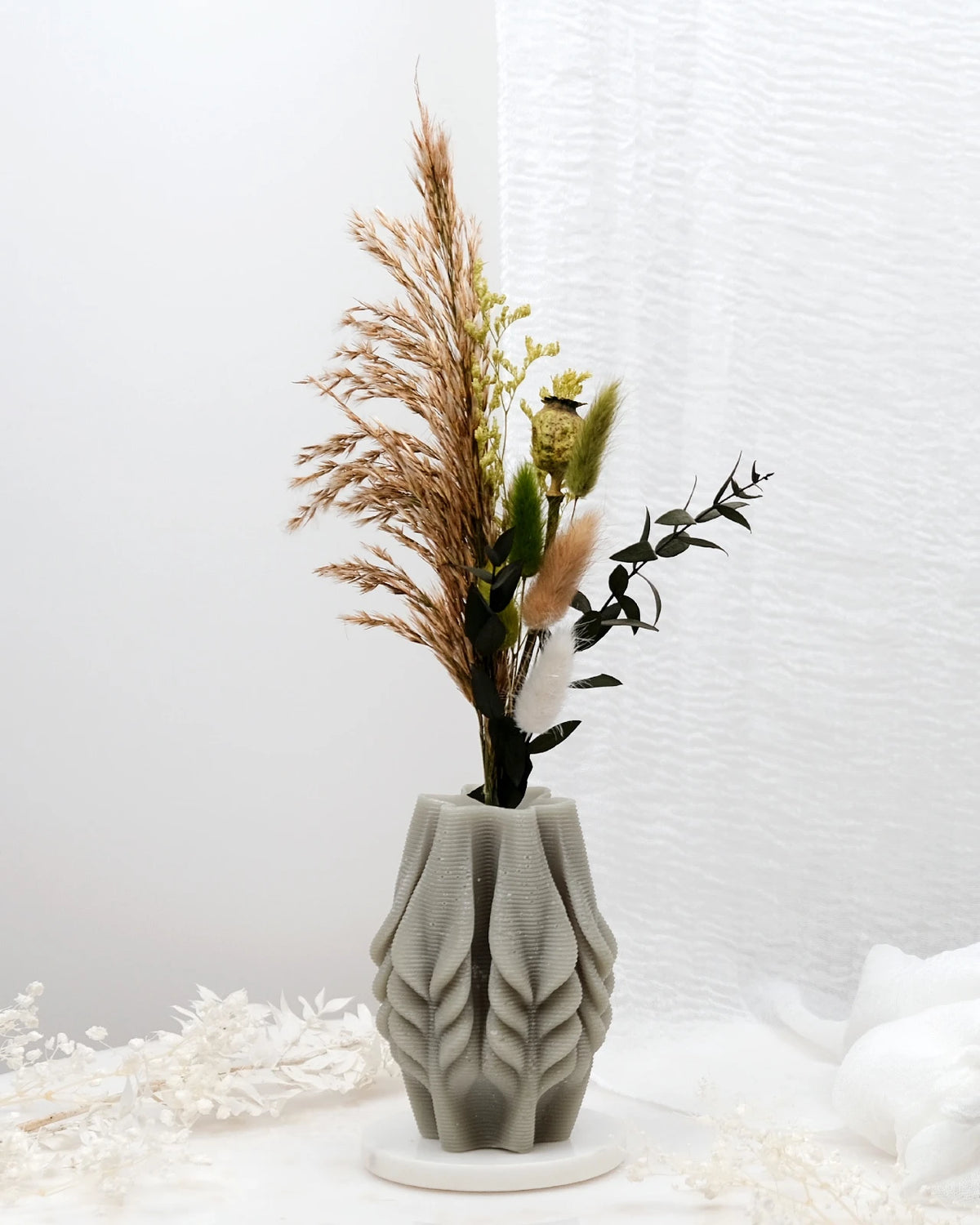 Mythos | Vasi Scultorei in Cera con Fiori Secchi e Stabilizzati