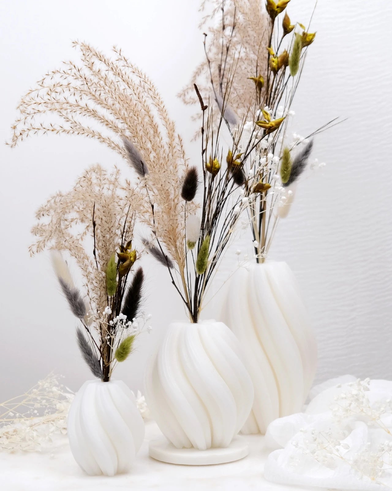 Mythos | Vasi Scultorei in Cera con Fiori Secchi e Stabilizzati