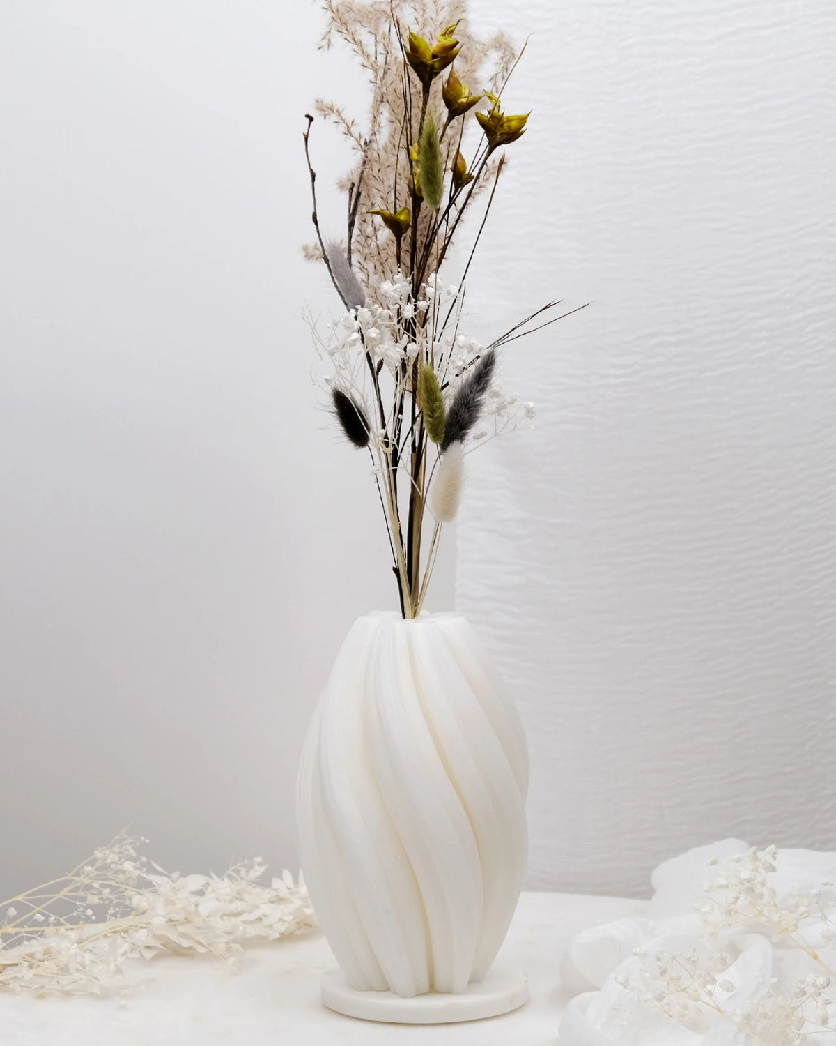 Mythos | Vasi Scultorei in Cera con Fiori Secchi e Stabilizzati