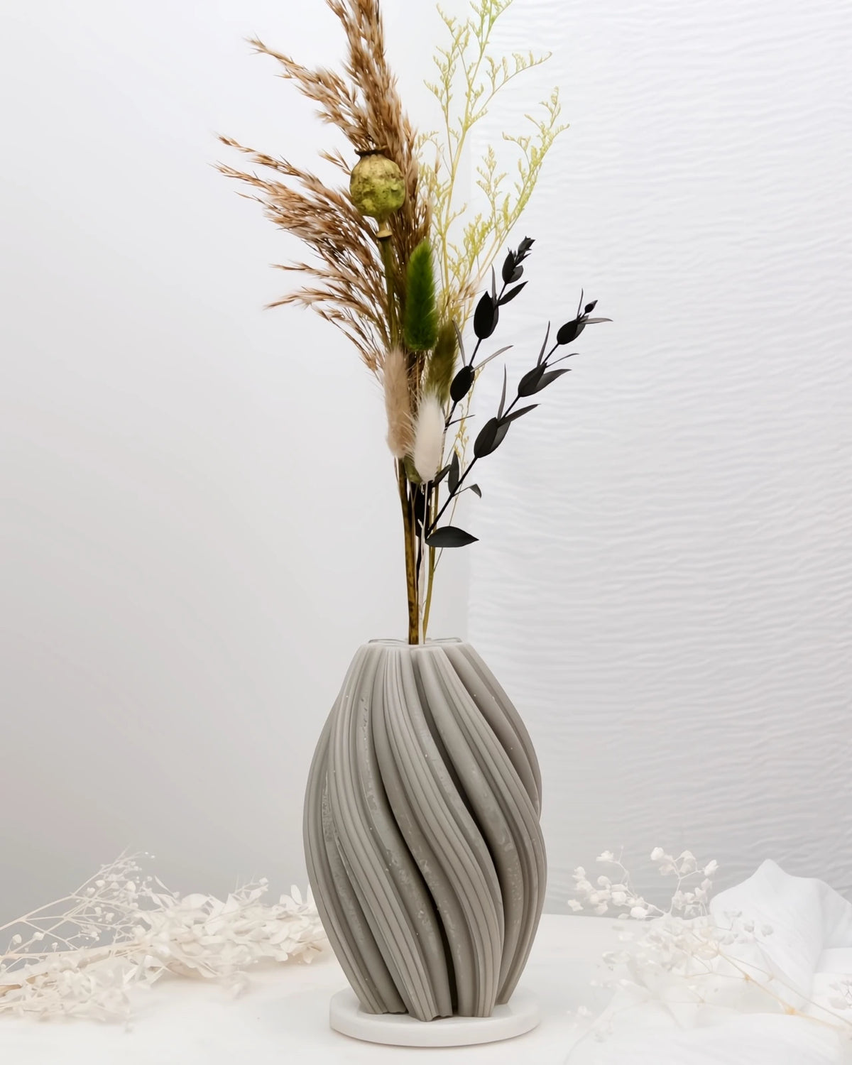 Mythos | Vasi Scultorei in Cera con Fiori Secchi e Stabilizzati