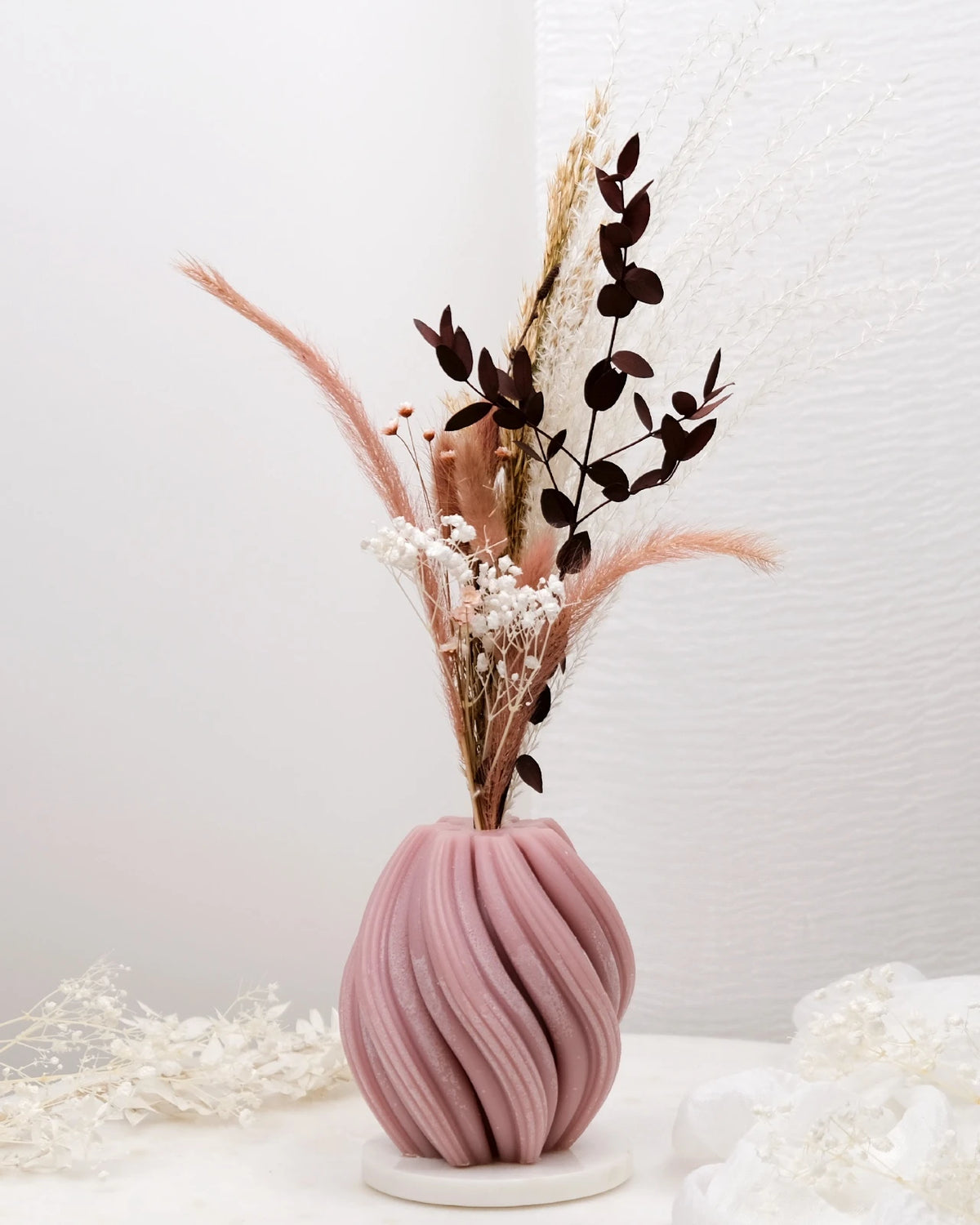 Mythos | Vasi Scultorei in Cera con Fiori Secchi e Stabilizzati