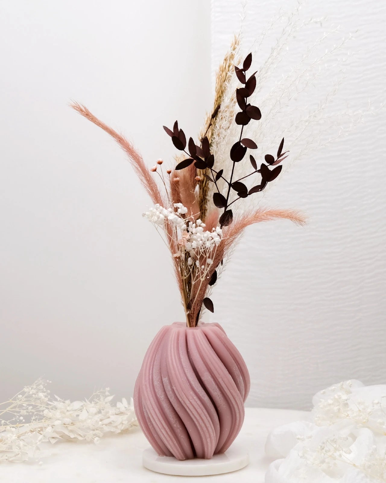 Mythos | Vasi Scultorei in Cera con Fiori Secchi e Stabilizzati