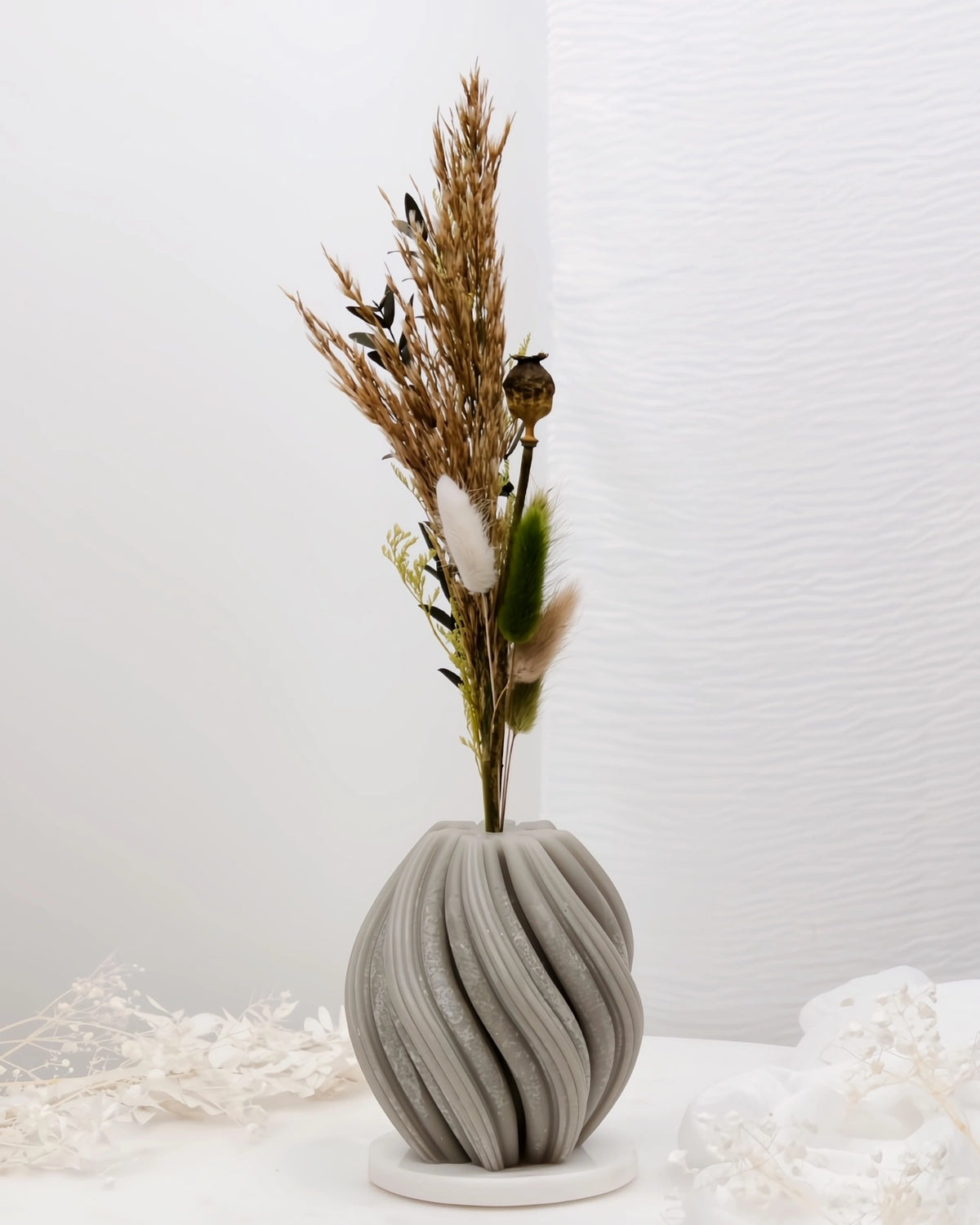 Mythos | Vasi Scultorei in Cera con Fiori Secchi e Stabilizzati