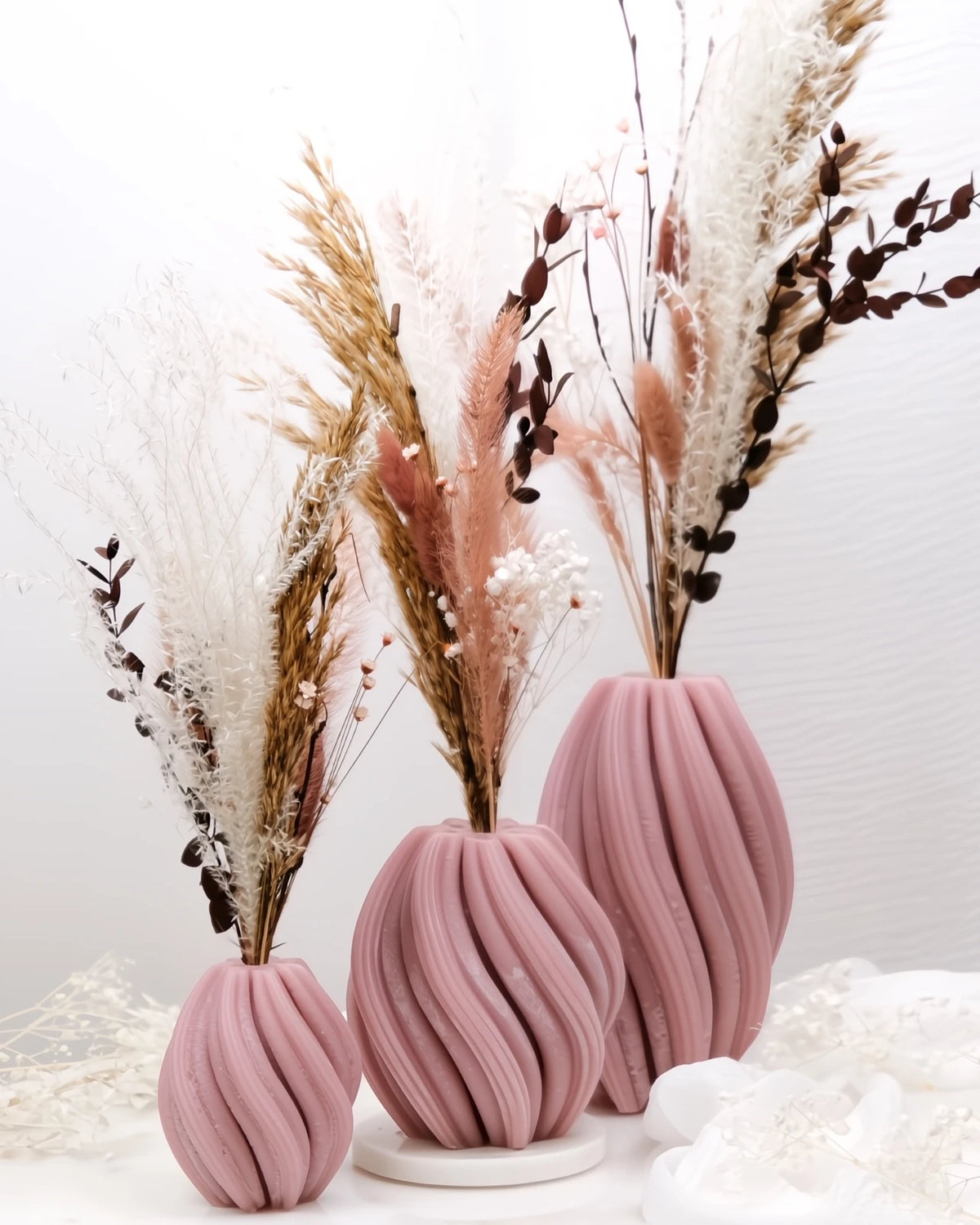 Mythos | Vasi Scultorei in Cera con Fiori Secchi e Stabilizzati