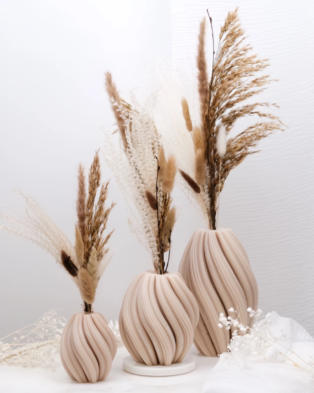 Mythos | Vasi Scultorei in Cera con Fiori Secchi e Stabilizzati