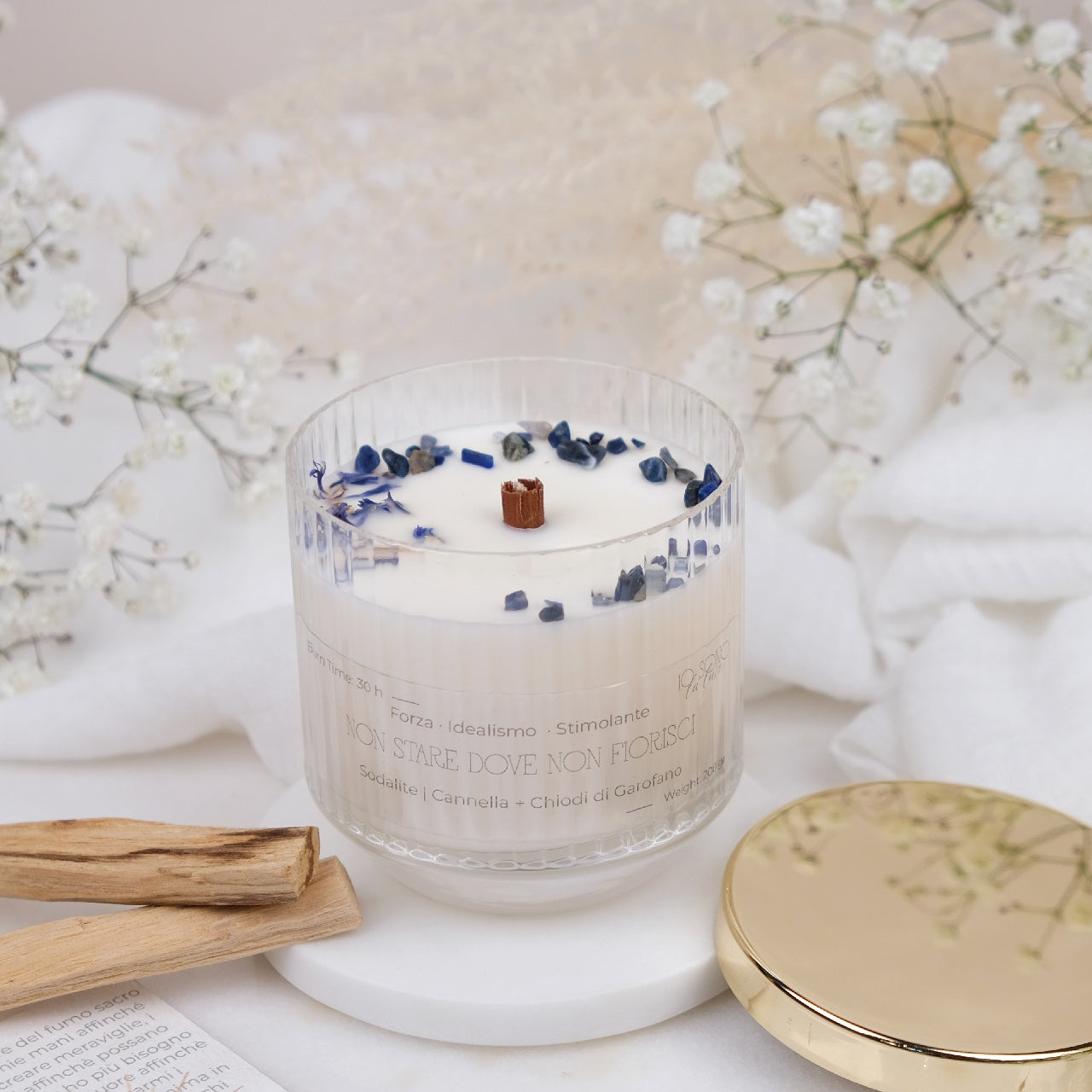 Preciosa Energia | Kit Candela con Cristalli e Palo Santo