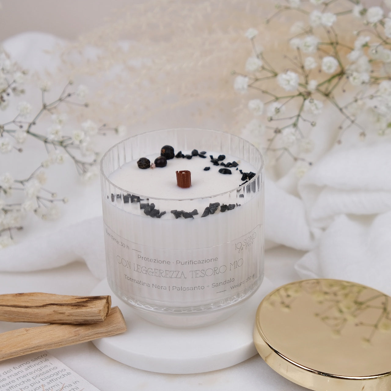 Preciosa Energia | Kit Candela con Cristalli e Palo Santo