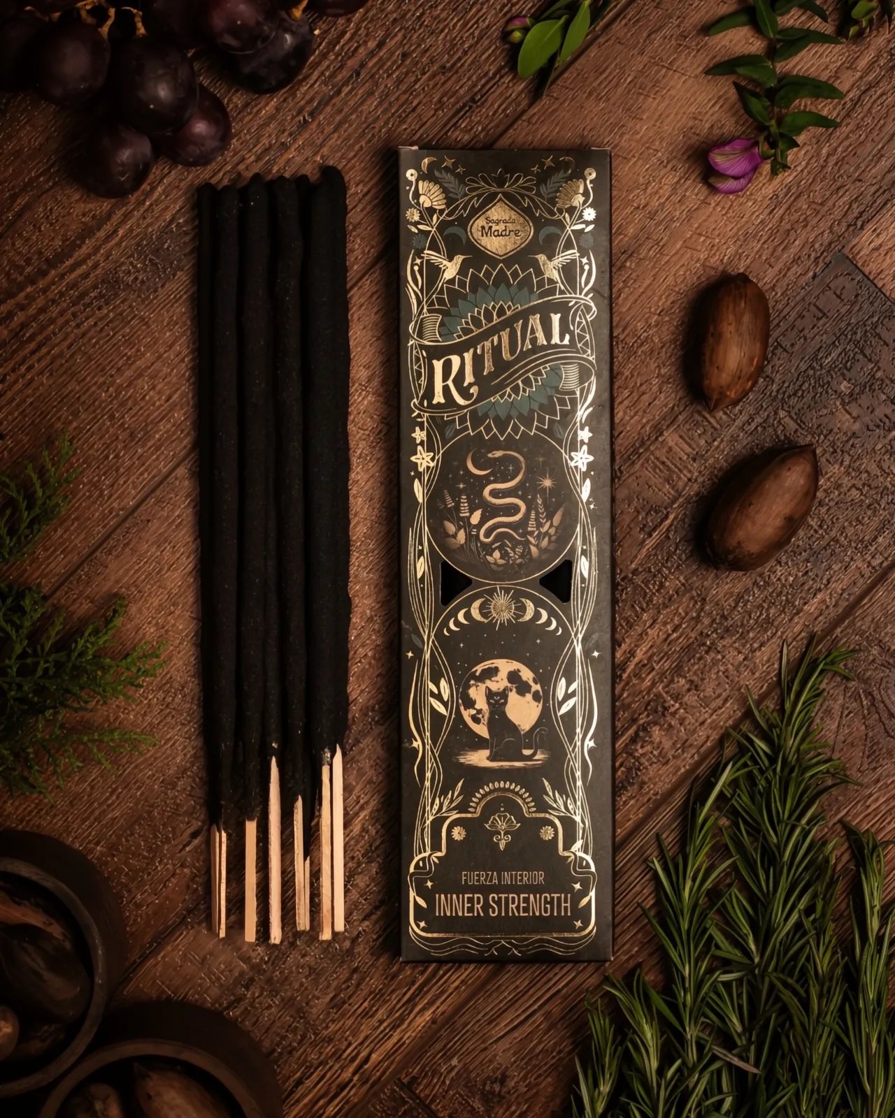 Incenso Ritual Forza Interiore Sagrada Madre con fragranza calmante per rinforzare lo spirito, stimolare la resilienza e il coraggio