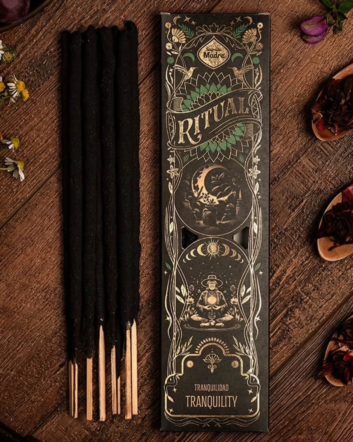 Incenso Ritual Tranquillità Sagrada Madre con fragranza di gigli e brezze leggere per creare spazi di calma e serenità e riconnettersi con la pace interiore
