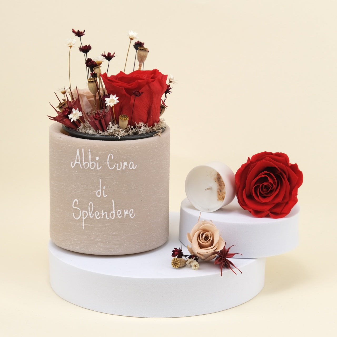 Sushi Flower: Vaso di Cera Personalizzato & Bouquet Fiori Stabilizzati e Secchi