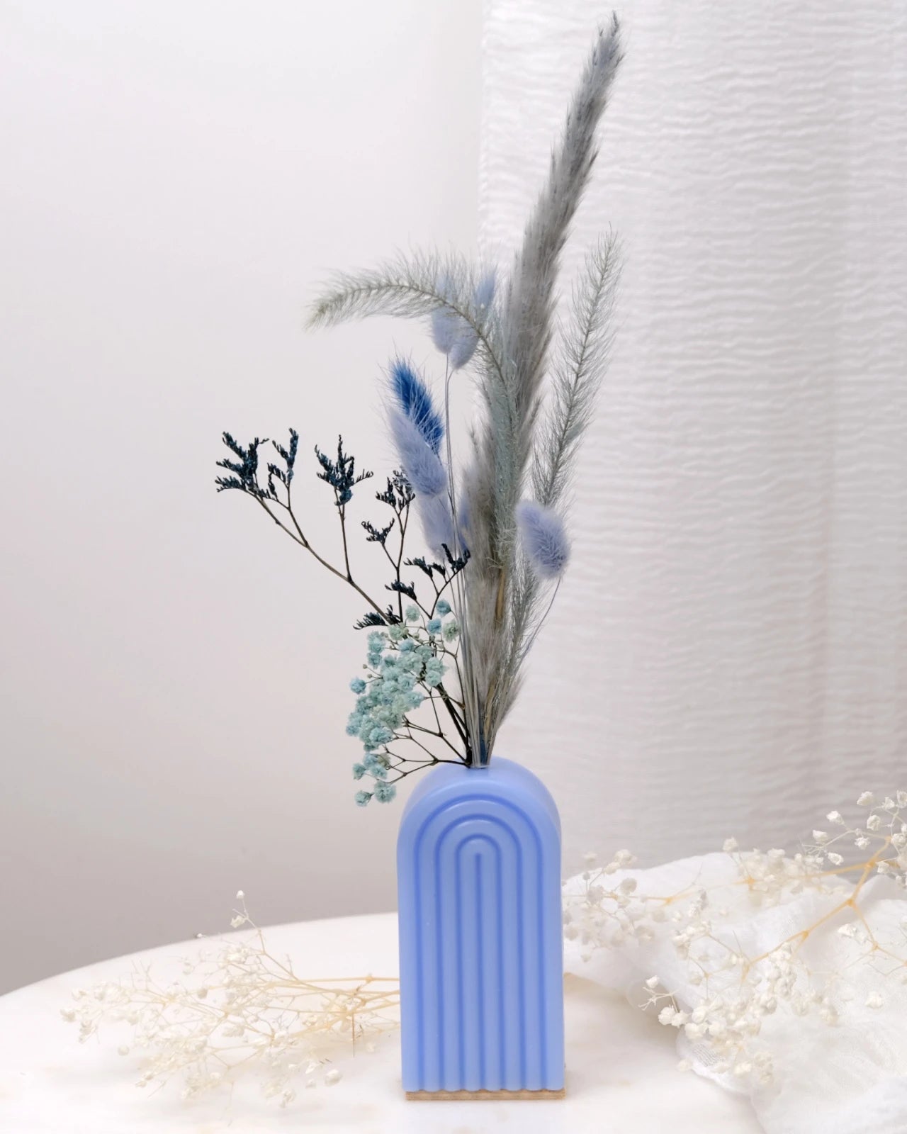 Vaso Arco Iris Serendipity - vaso in cera artigianale a forma di arcobaleno con fiori stabilizzati e secchi carta da zucchero piccolo