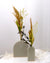 Vaso Arco Iris Serendipity - vaso in cera artigianale a forma di arcobaleno con fiori stabilizzati e secchi verde salvia duo