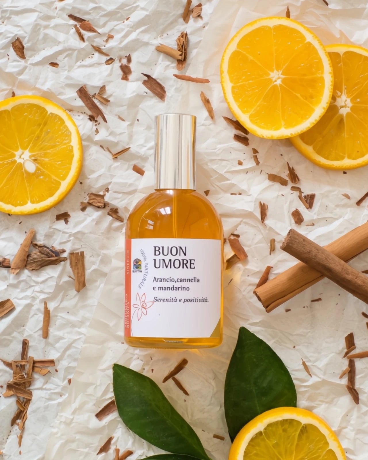 profumo botanico naturale di olfattiva | buon umore | arancio, cannella e mandarino | roma