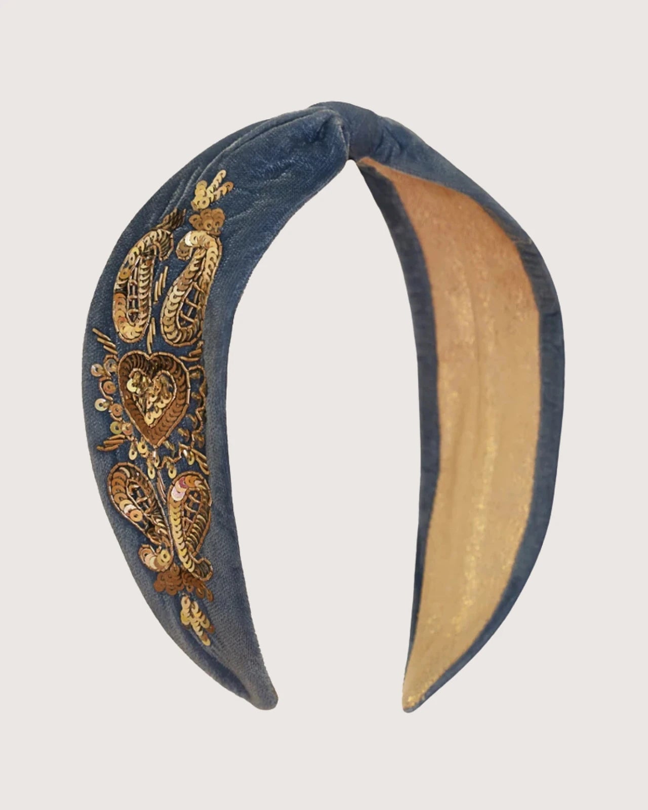 Giardino Segreto | Cerchietto a Fascia in Velluto Ricamato a Mano