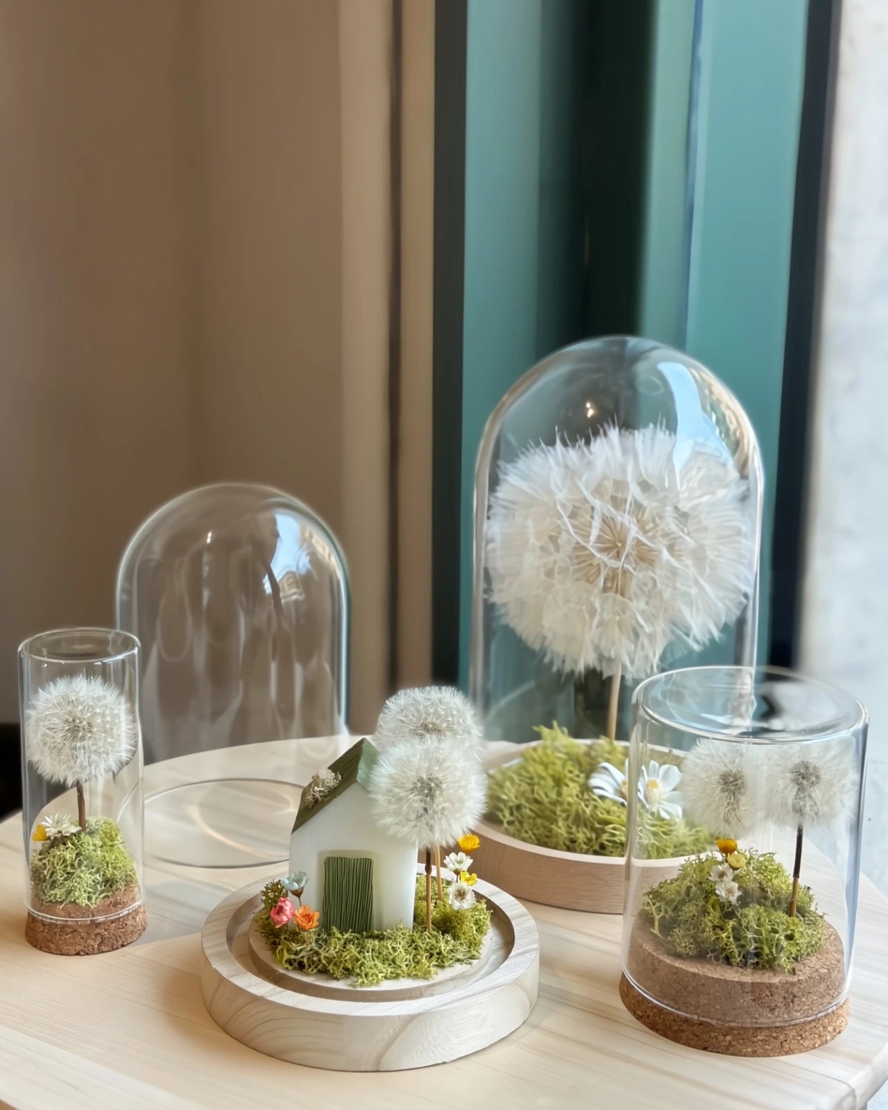 Il Giardino dei Desideri | Soffione Stabilizzato in Vetro con Prato Botanico