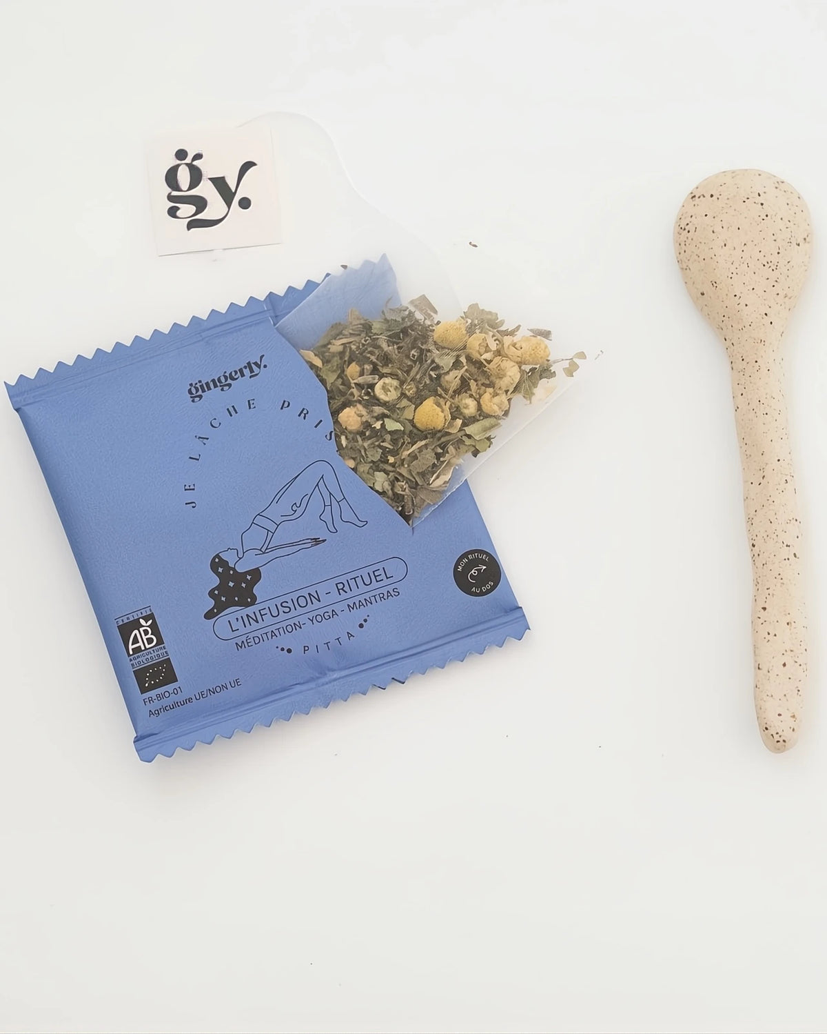 Infusi ayurvedici biologici certificati ECOCERT - piante a taglio largo in bustina per rituali di benessere olistico di 10 minuti | Lascio Andare