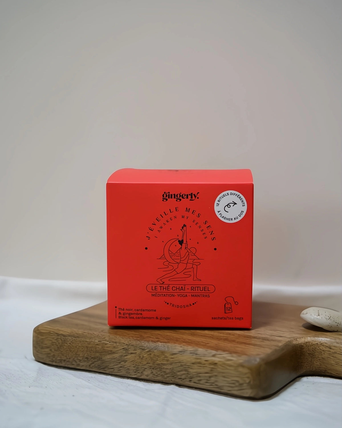 Infusi ayurvedici biologici certificati ECOCERT - piante a taglio largo in bustina per rituali di benessere olistico di 10 minuti | Risveglio i miei Sensi - tè nero, cardamomo e zenzero 