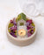 bonseki giardino zen rituale meditazione candela - vassoio tondo colore beige e lilla