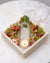 bonseki giardino zen rituale meditazione candela - vassoio quadrato colore crema e  rosa